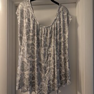 LOFT Gray Floral Women's Top
